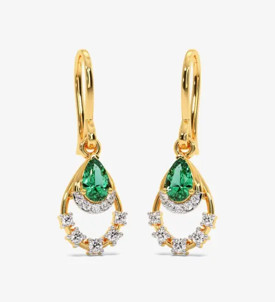 Verdant Splendour Diamond Dangle Earrings
