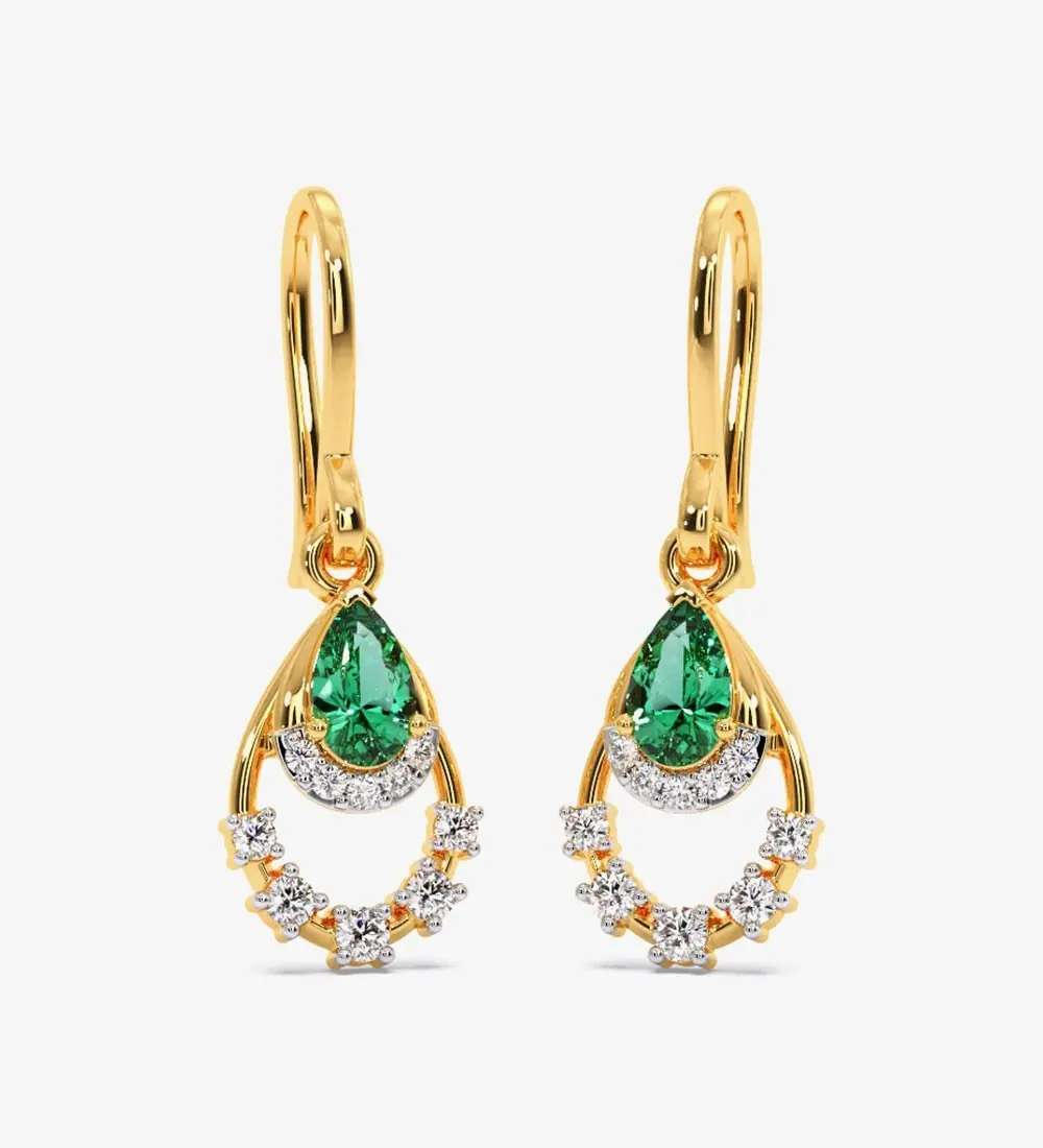 Verdant Splendour Diamond Dangle Earrings