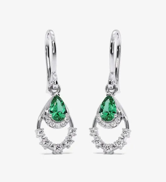 Verdant Splendour Diamond Dangle Earrings