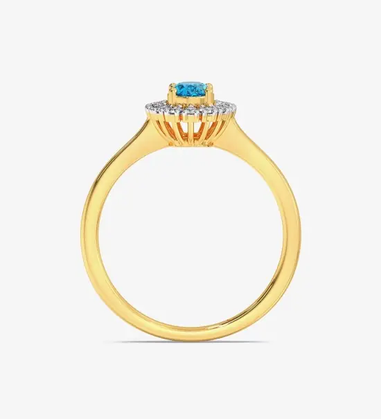 Blue Topaz Diamond Engagement Wedding Ring