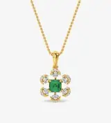 Esra Floral Diamond Pendant Set White Gold