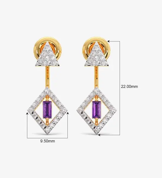 New Aathviha Gold Diamond Stud Earrings
