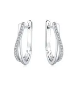 925 Silver Star Twisted Line Earrings Jewelry Versatile Hoop Earrings 