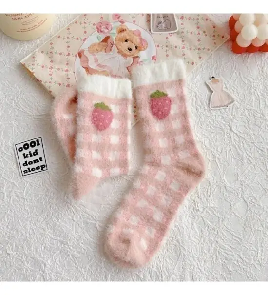 Rabbit Velvet Socks Children's Autumn and Winter Thick Warm Socks Floo