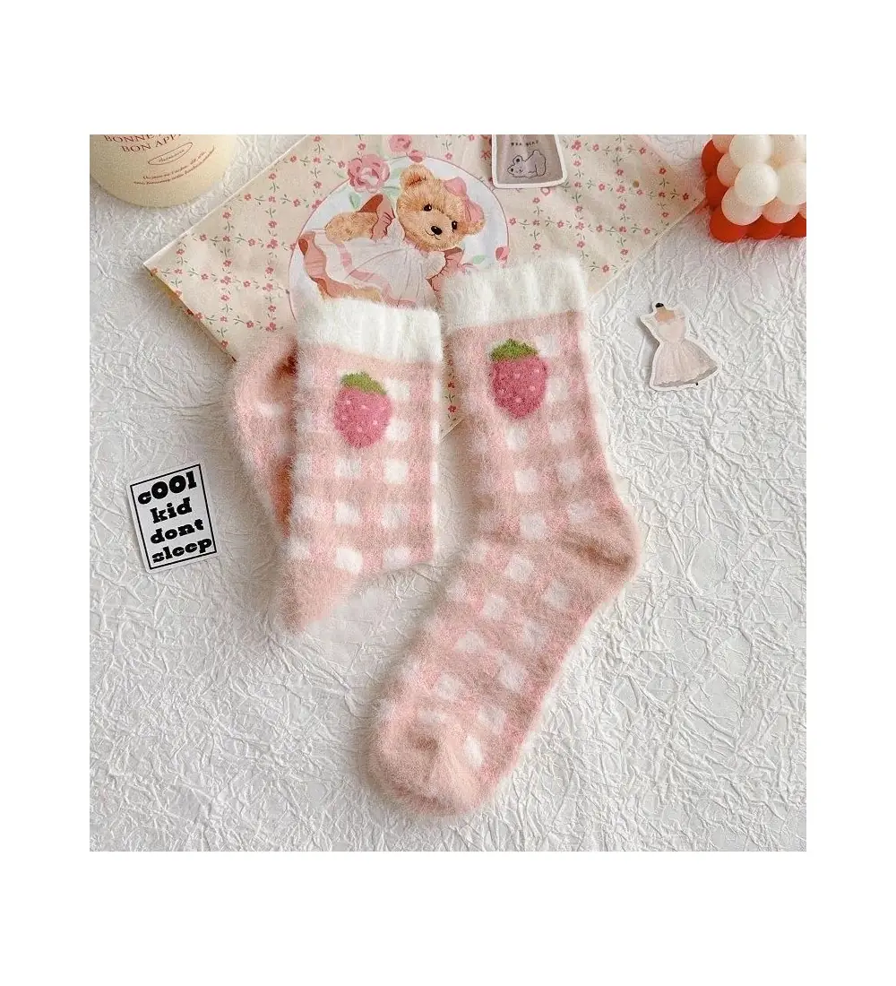 Rabbit Velvet Socks Children's Autumn and Winter Thick Warm Socks Floo