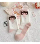 Rabbit Velvet Socks Children's Autumn and Winter Thick Warm Socks Floo