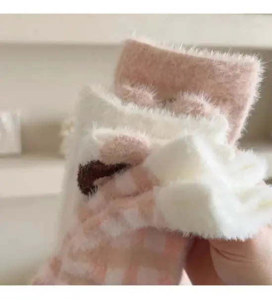 Rabbit Velvet Socks Children's Autumn and Winter Thick Warm Socks Floo