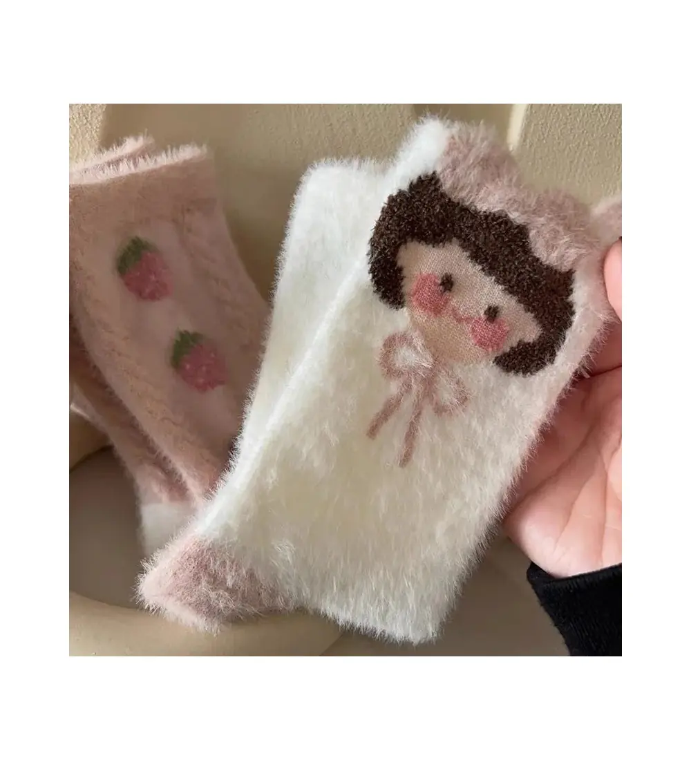 Rabbit Velvet Socks Children's Autumn and Winter Thick Warm Socks Floo