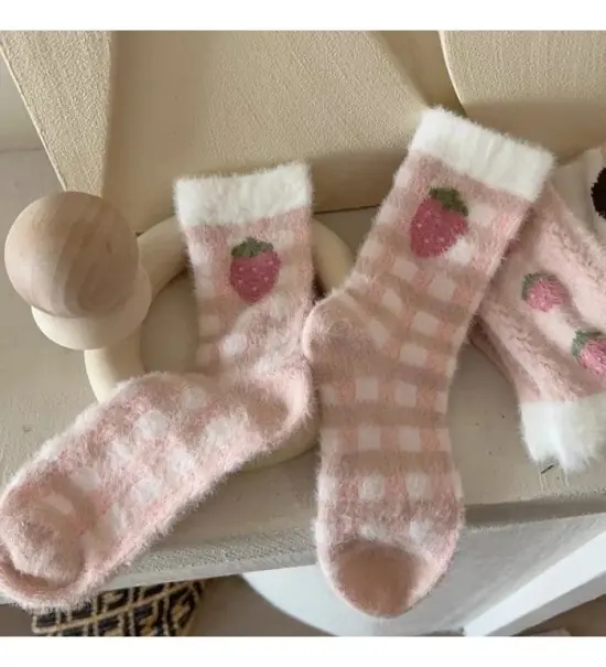 Rabbit Velvet Socks Children's Autumn and Winter Thick Warm Socks Floo