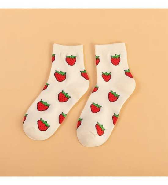 Women Socks Kawaii Funny Fruit Banana Lemon Strawberry Harajuku Colorf
