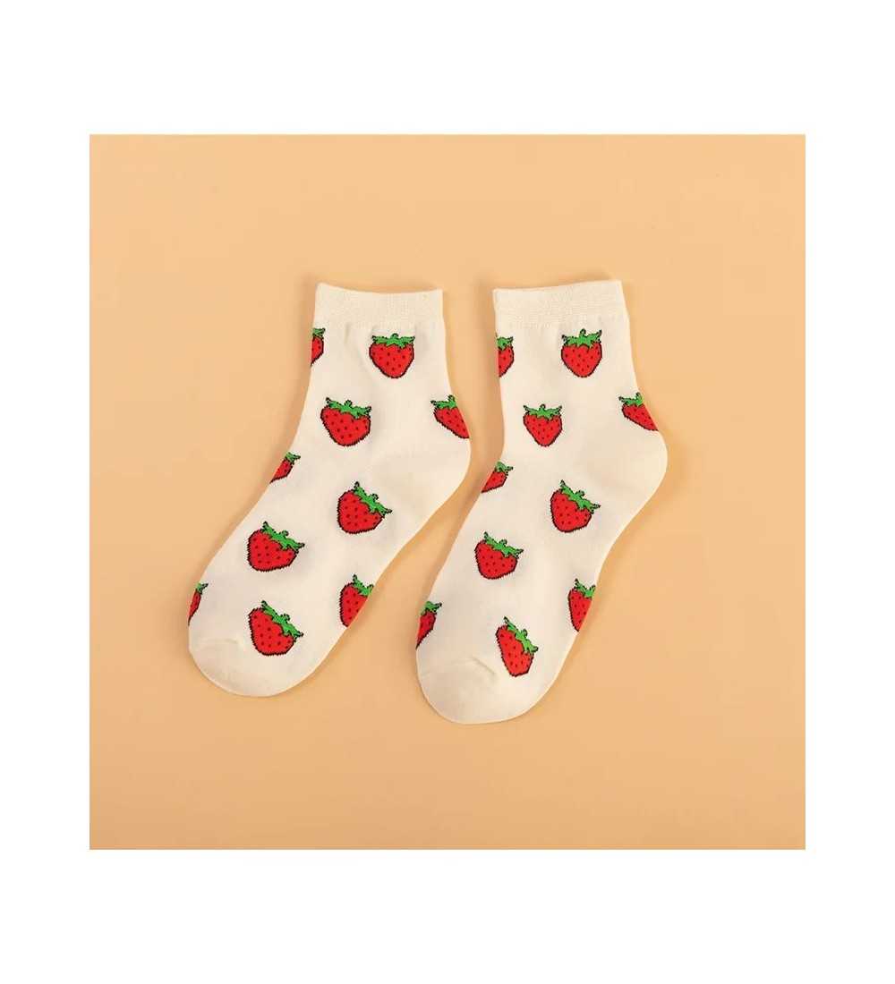 Women Socks Kawaii Funny Fruit Banana Lemon Strawberry Harajuku Colorf