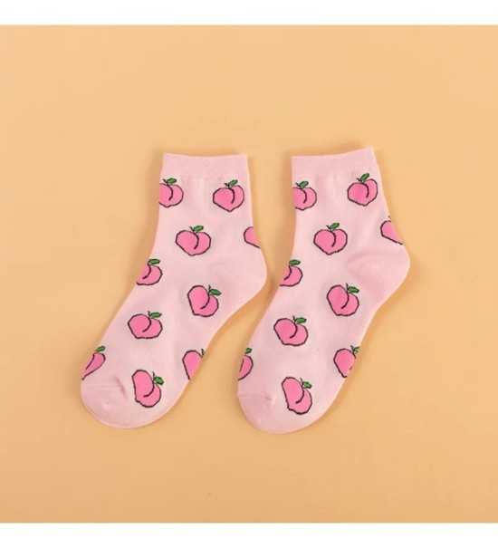 Women Socks Kawaii Funny Fruit Banana Lemon Strawberry Harajuku Colorf