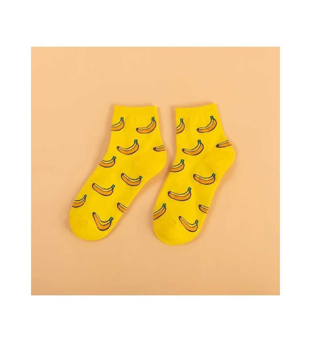 Women Socks Kawaii Funny Fruit Banana Lemon Strawberry Harajuku Colorf