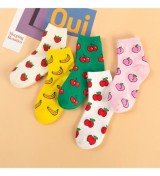 Women Socks Kawaii Funny Fruit Banana Lemon Strawberry Harajuku Colorf