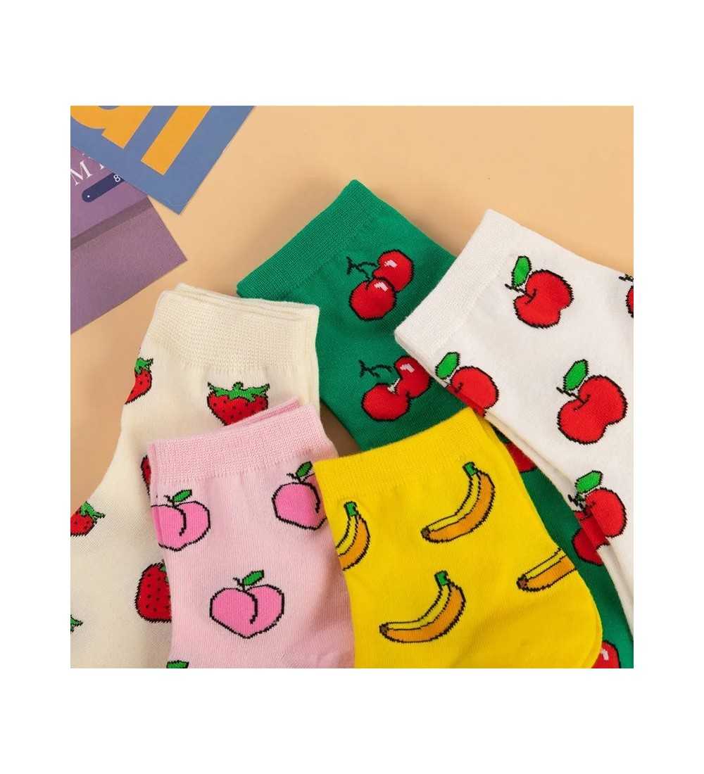 Women Socks Kawaii Funny Fruit Banana Lemon Strawberry Harajuku Colorf