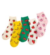 Women Socks Kawaii Funny Fruit Banana Lemon Strawberry Harajuku Colorf
