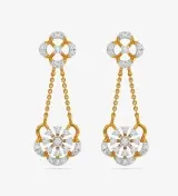 Diamond Yellow Gold 22kt Dangle Earring
