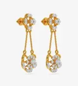 Diamond Yellow Gold 22kt Dangle Earring
