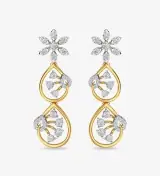 Diamond Trinity Earring Dangler Rose Gold